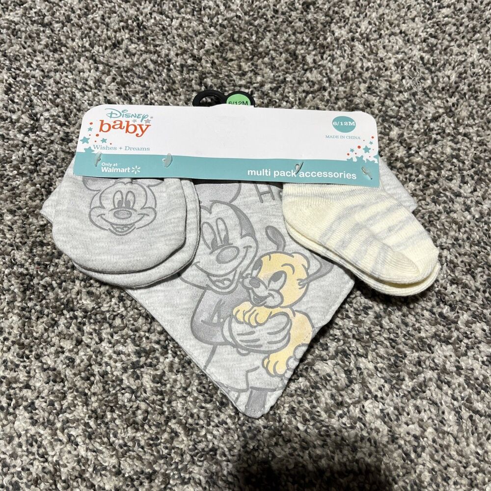 Disney Baby Multi Pack Accessories, Socks, Mittens And Bib 6-12  Months